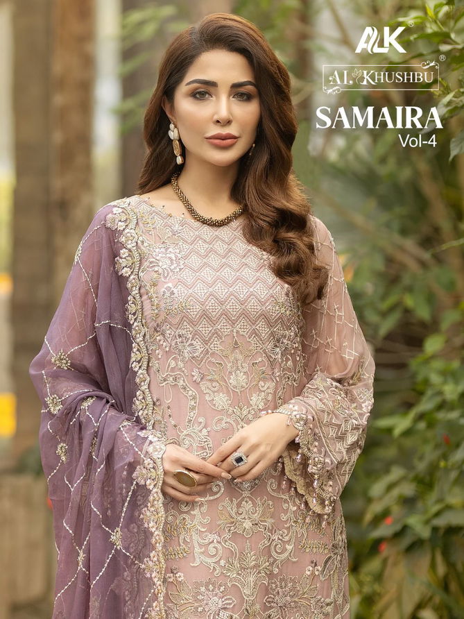 Samaira Vol 4 By By Al Khushbu Georgette Pakistani Suits Wholesale Shop In Surat